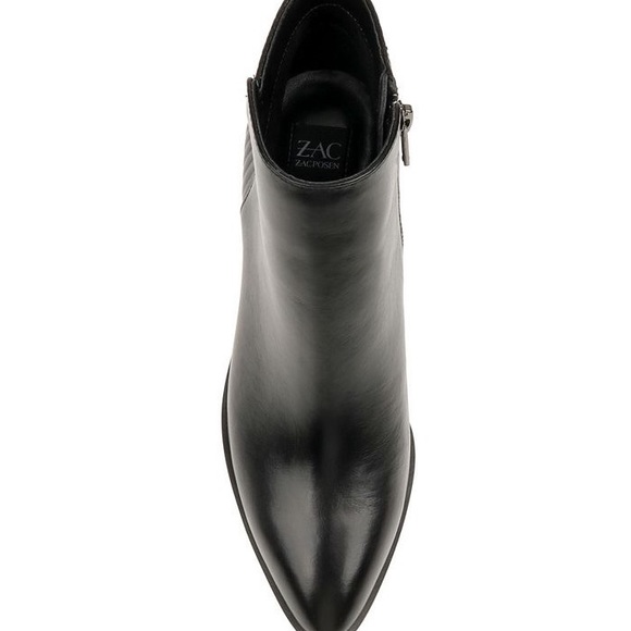 New!!! Zac Posen Tenesha Black Leather Heeled Ankle Boot Size 8.5 - Picture 13 of 14